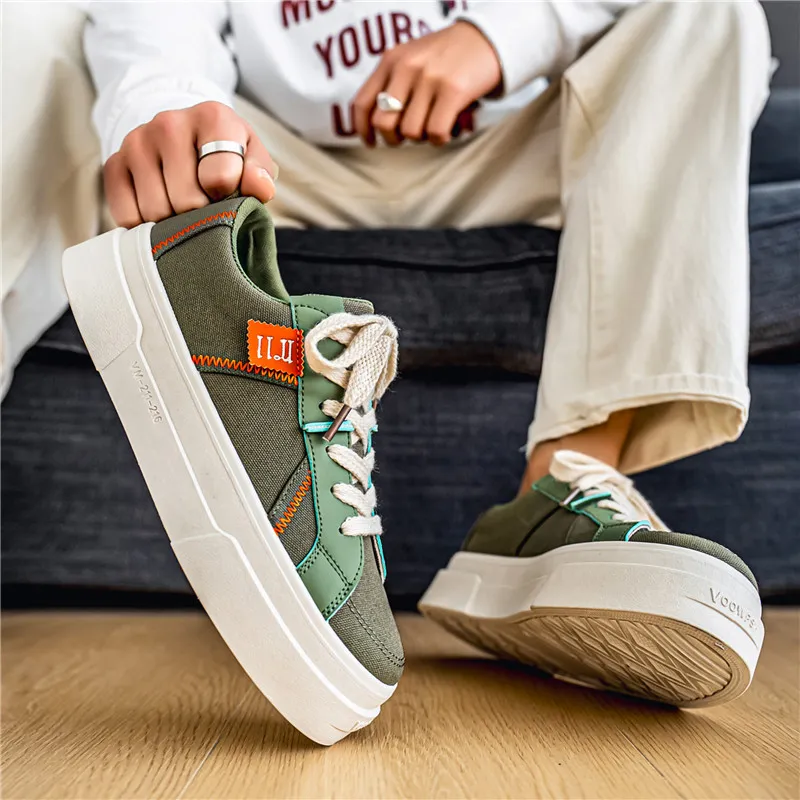 BINGO DUCK Coverage Height Increase Low Top Skateboard Shoes Men's-3