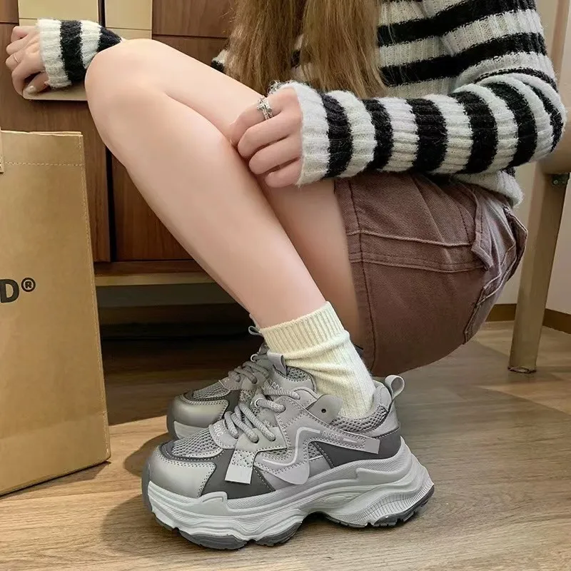 PARK DANCE Slip Resistant Low Top Chunky Sneakers Women's-4
