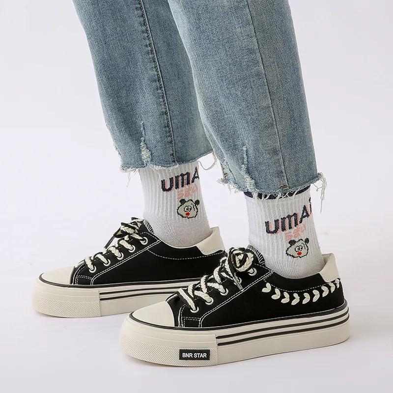 BINGO DUCK Slip Resistant And Breathable Low Top Canvas Shoes Women's-17