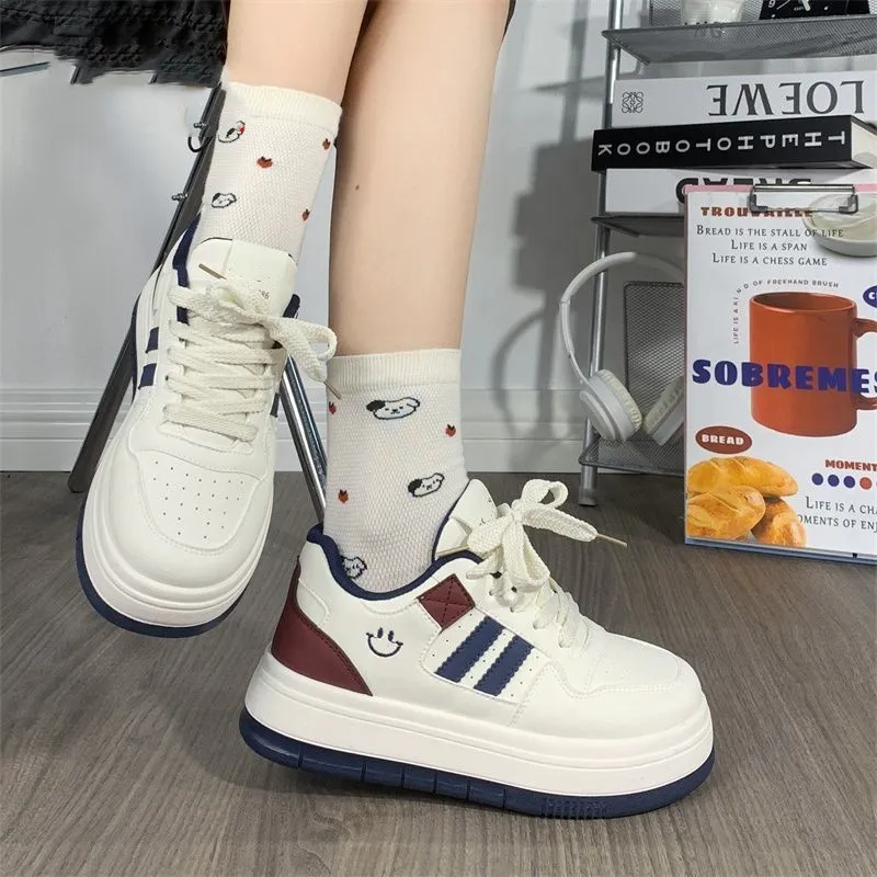 BINGO DUCK Coverage Slip Resistant And Abrasion Resistant Low Top Skateboard Shoes Women's Dark Blue-5