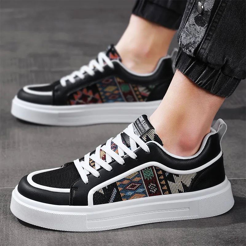 BINGO DUCK Slip Resistant Low Top Skateboard Shoes Men's-3