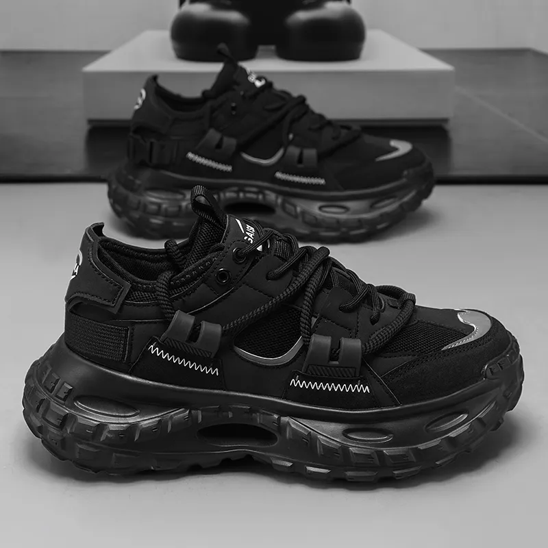 BINGO DUCK Cushioning Height Increase Low Top Chunky Sneakers Men's-16