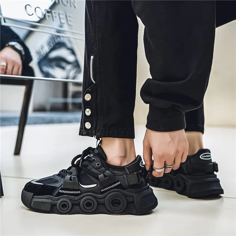 BINGO DUCK Breathable Height Increase Low Top Chunky Sneakers Men's-15