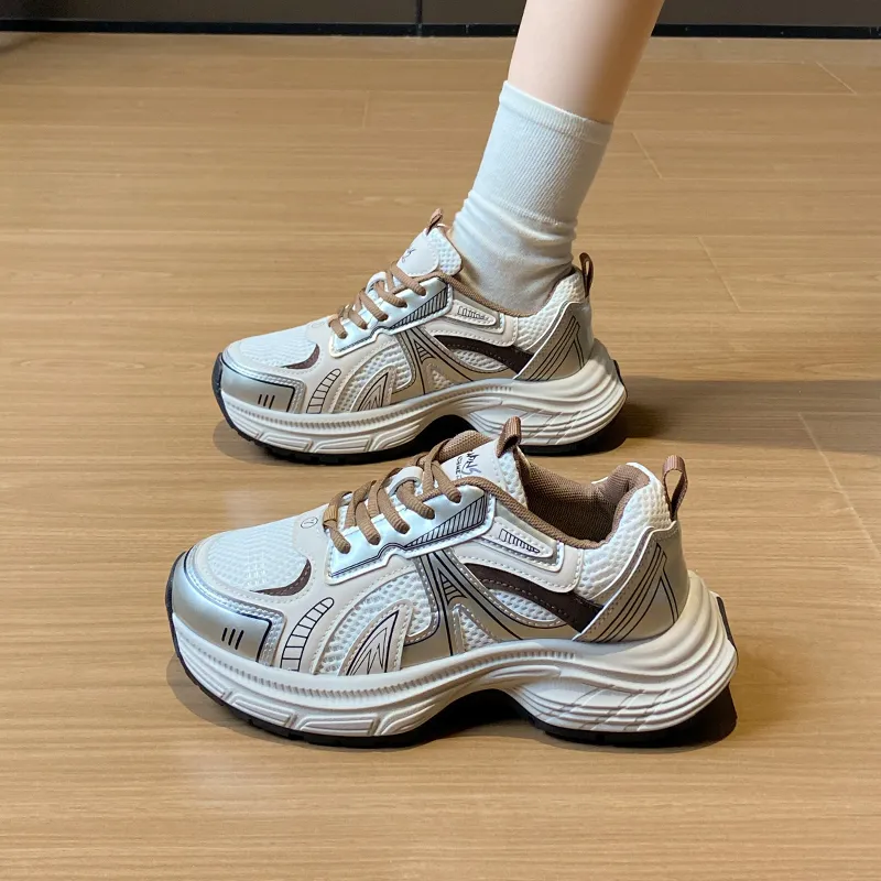BINGO DUCK Coverage Height Increase Mid Top Chunky Sneakers Women's-1