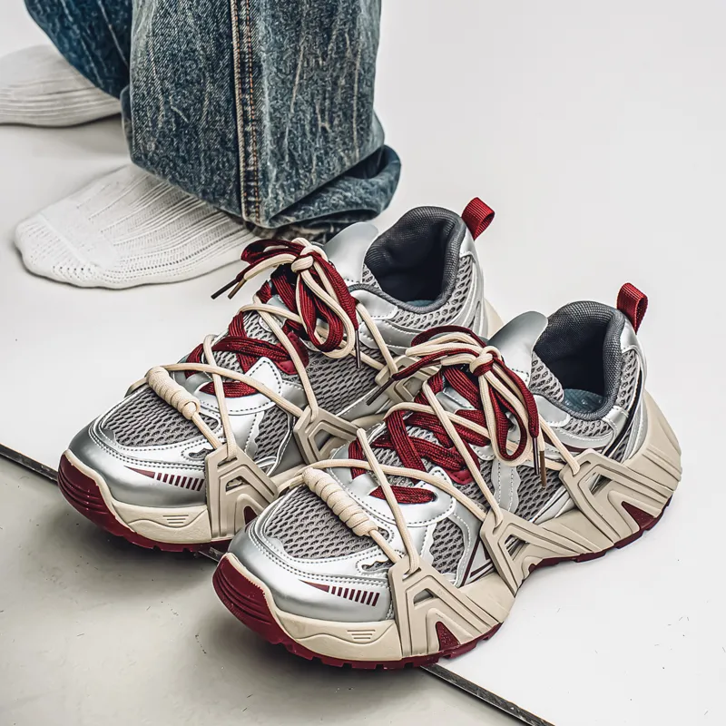 BINGO DUCK Coverage, Breathable, Height Increasing Low Top Chunky Sneakers Men's-8