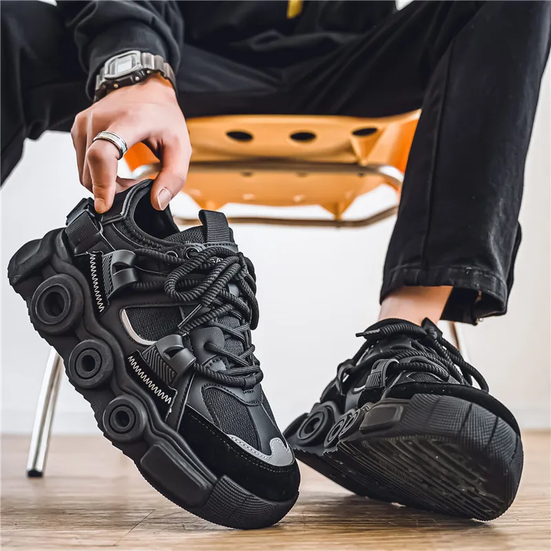 BINGO DUCK Breathable Height Increase Low Top Chunky Sneakers Men's-12