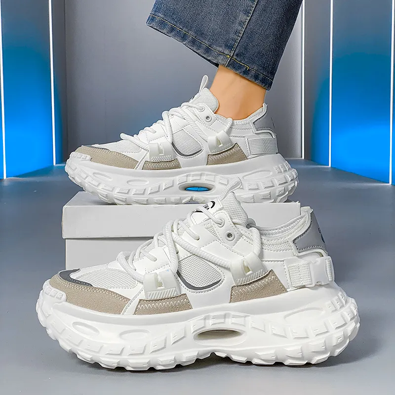 BINGO DUCK Cushioning Height Increase Low Top Chunky Sneakers Men's-4