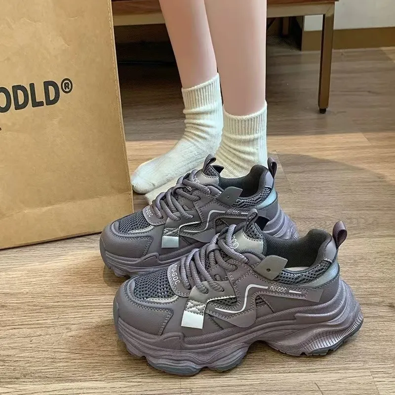 PARK DANCE Slip Resistant Low Top Chunky Sneakers Women's-6