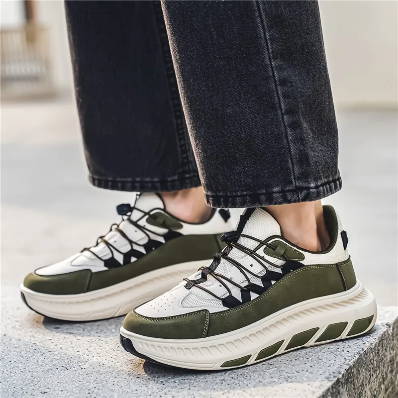 BINGO DUCK Cushioning, Breathable, Height Increasing Low Top Chunky Sneakers Men's-3