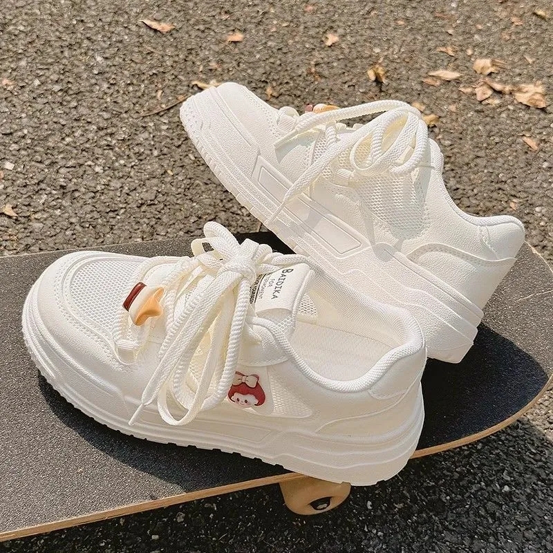 BINGO DUCK Slip Resistant Cushioning And Breathable Low Top Skateboard Shoes Women's Ecru-7