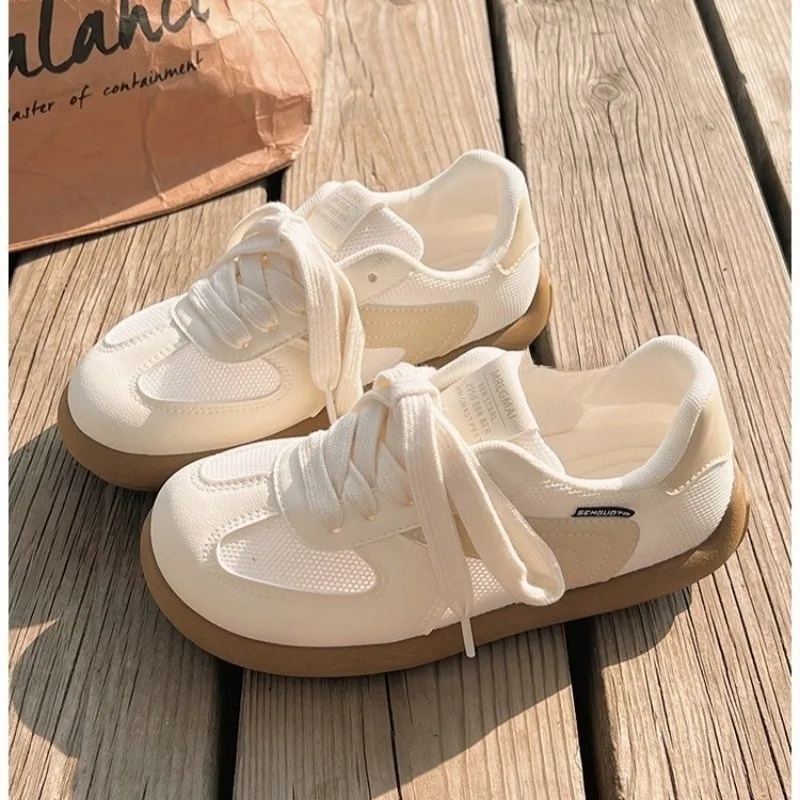 BINGO DUCK Slip Resistant Cushioning And Breathable Low Top Skateboard Shoes Women's Ecru-7
