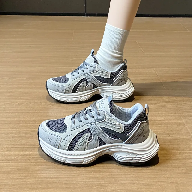 BINGO DUCK Coverage Height Increase Mid Top Chunky Sneakers Women's-8