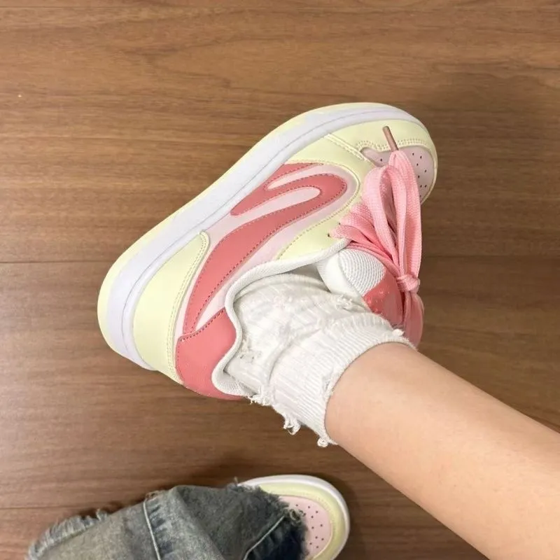 JimiXiong Low Top Skateboard Shoes Women's Strawberry Pink-1