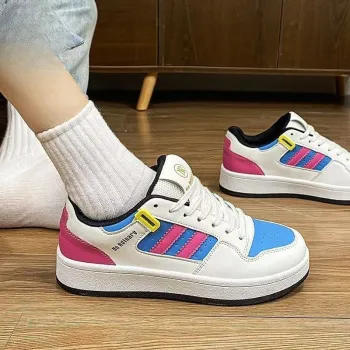 JimiXiong Low Top Skateboard Shoes Women's White Blue Red