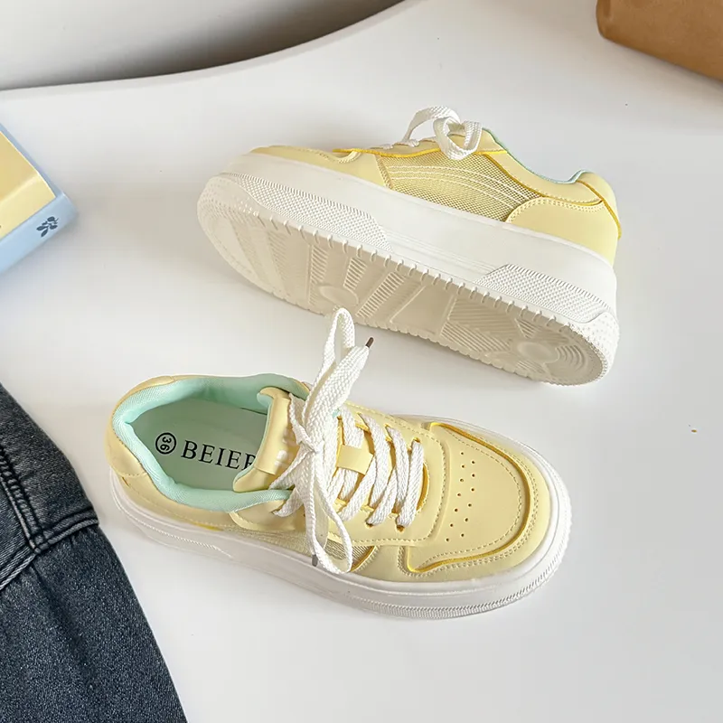 BINGO DUCK Slip Resistant Low Top Skateboard Shoes Women's-17