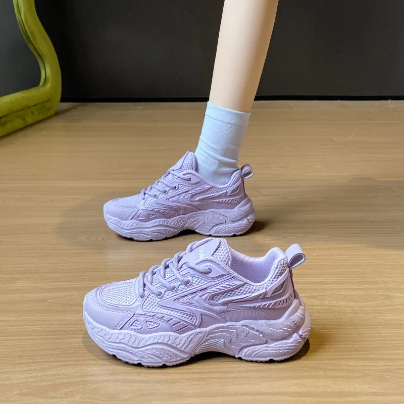 BINGO DUCK Coverage Slip Resistant Height Increasing Low Top Chunky Sneakers Women's-1