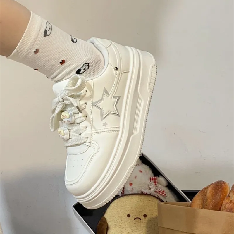 PARK DANCE Low Top Skateboard Shoes Women's Ecru-4