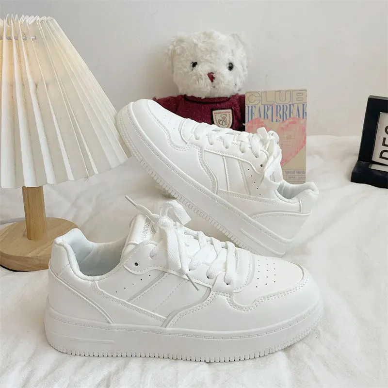 PARK DANCE Low Top Skateboard Shoes Women's White Box-5