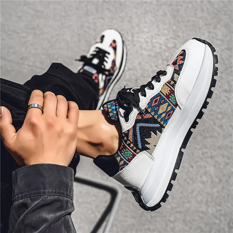 BINGO DUCK Slip Resistant Low Top Chunky Sneakers Men's-15