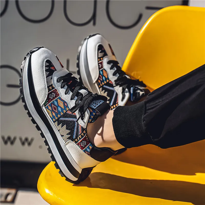 BINGO DUCK Slip Resistant Low Top Chunky Sneakers Men's-16