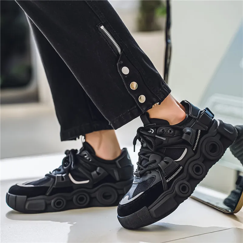 BINGO DUCK Breathable Height Increase Low Top Chunky Sneakers Men's-14