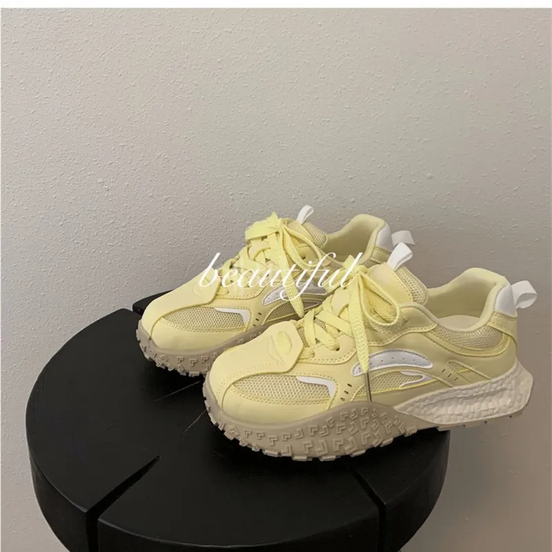 BINGO DUCK Slip Resistant Low Top Chunky Sneakers Women's-1