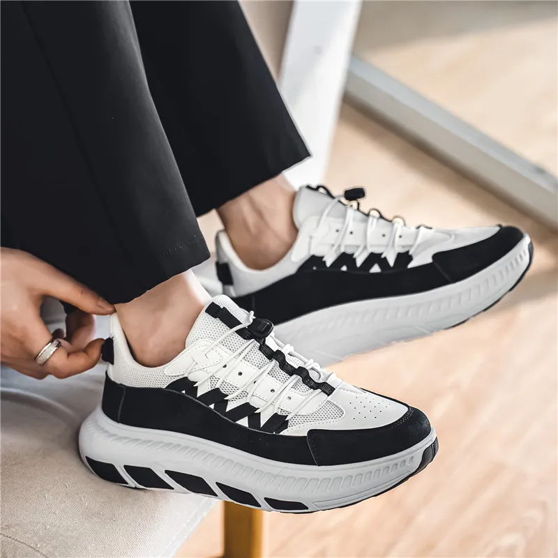 BINGO DUCK Cushioning, Breathable, Height Increasing Low Top Chunky Sneakers Men's-14