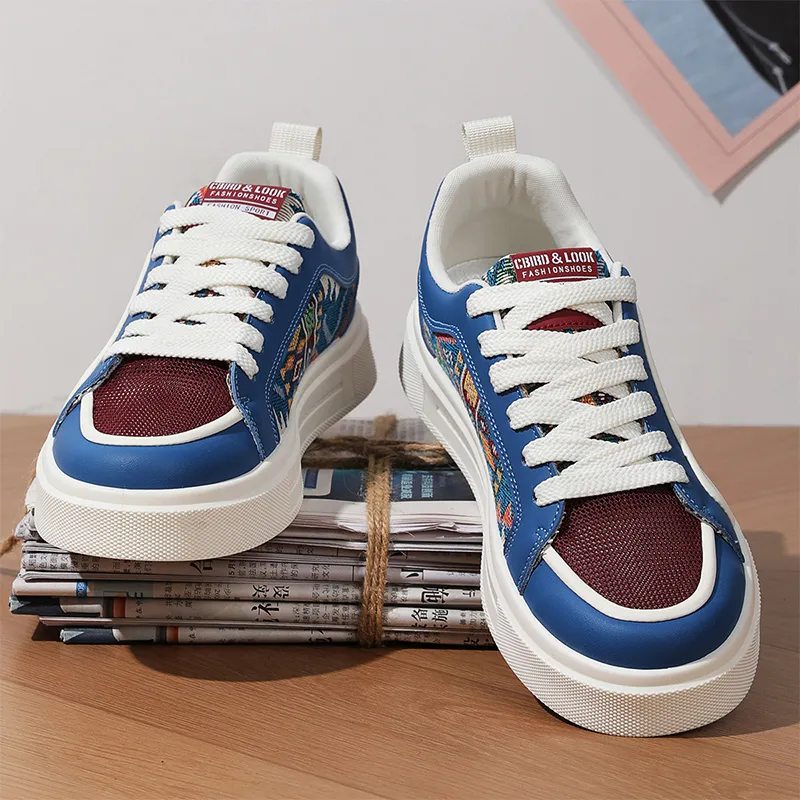 BINGO DUCK Slip Resistant Low Top Skateboard Shoes Men's-6