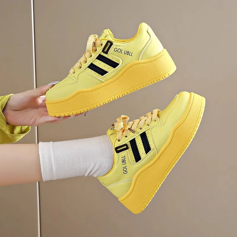 BINGO DUCK Slip Resistant Height Increasing Low Top Skateboard Shoes Women's-9