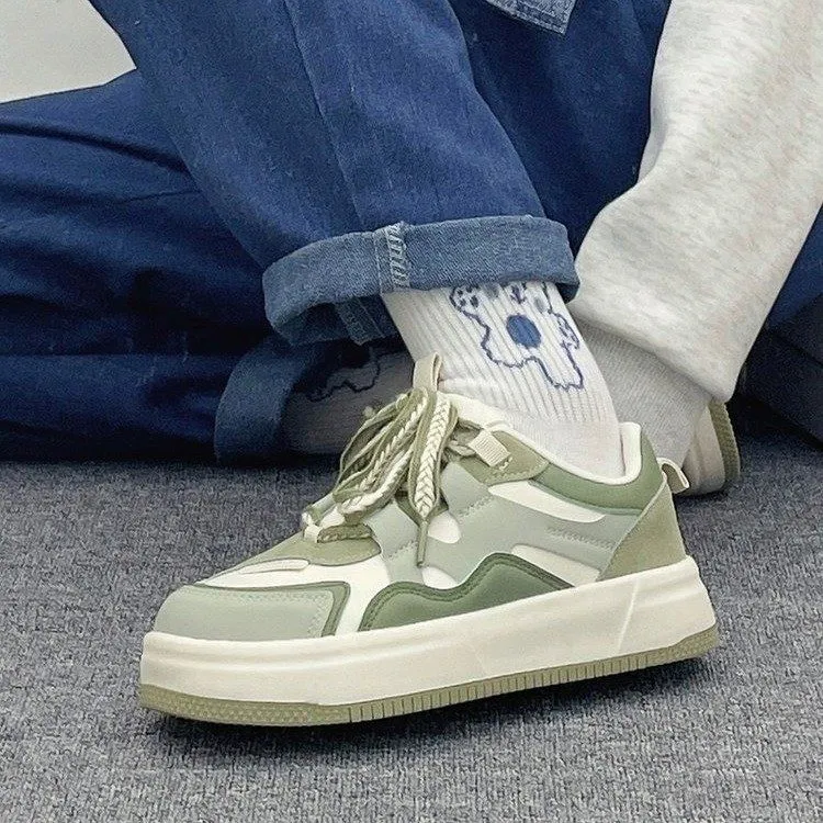BINGO DUCK Coverage Low Top Skateboard Shoes Women's Avocado Green-4