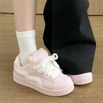 JimiXiong Low Top Skateboard Shoes Women's Pink