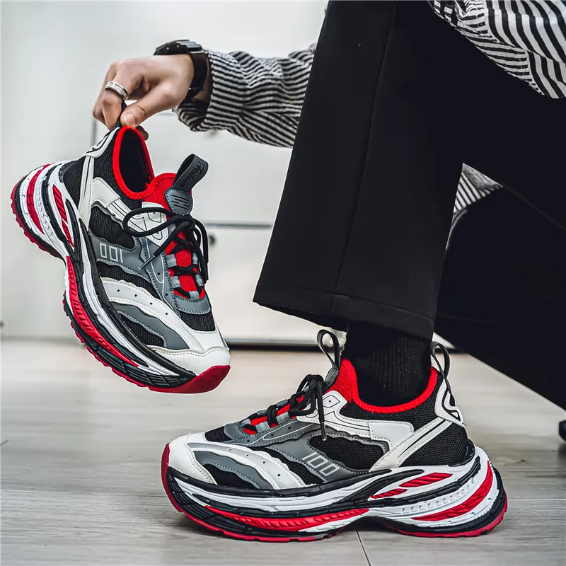 BINGO DUCK Coverage Breathable Low Top Chunky Sneakers Men's-3