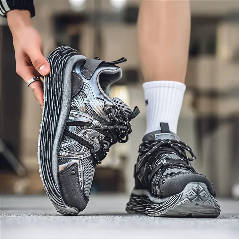 BINGO DUCK Cushioning Height Increase Low Top Chunky Sneakers Men's-13