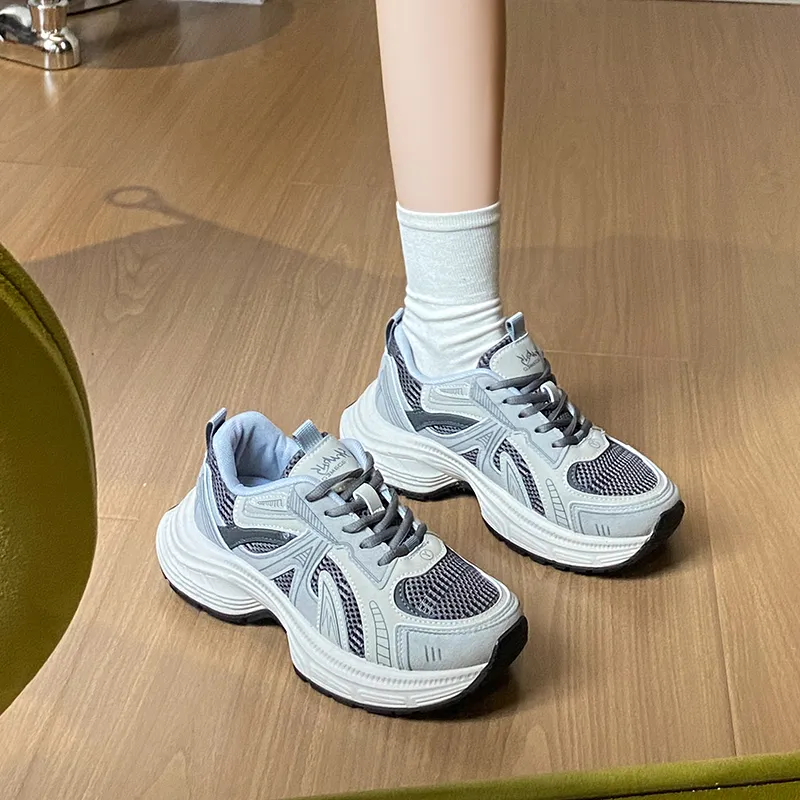 BINGO DUCK Coverage Height Increase Mid Top Chunky Sneakers Women's-9