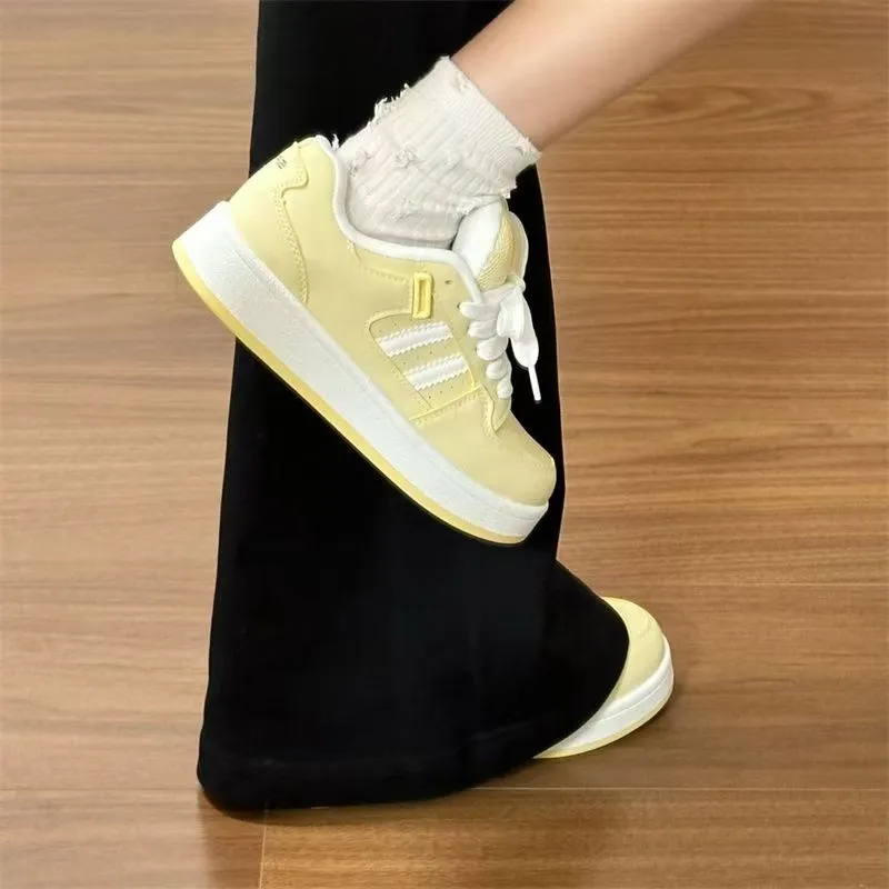 JimiXiong Skateboard Shoes Women's Custard-1