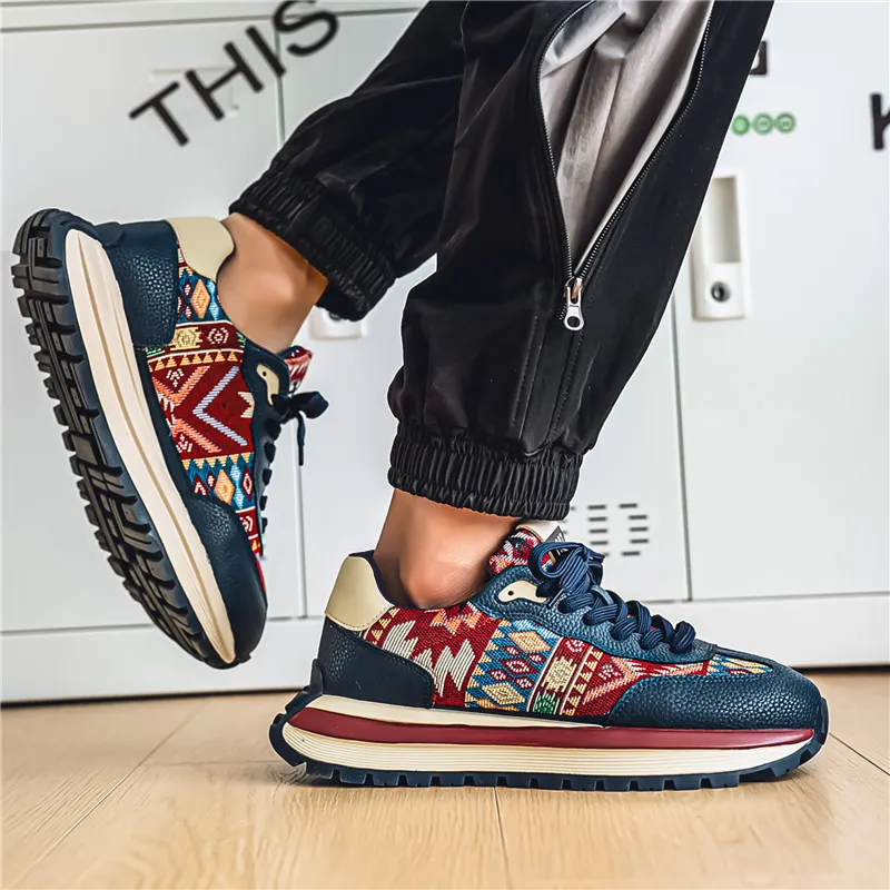 BINGO DUCK Slip Resistant Low Top Chunky Sneakers Men's-5