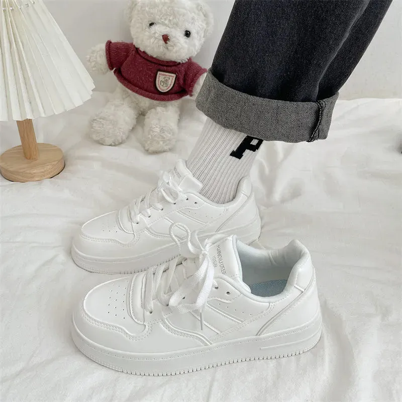 PARK DANCE Low Top Skateboard Shoes Women's White Box-7
