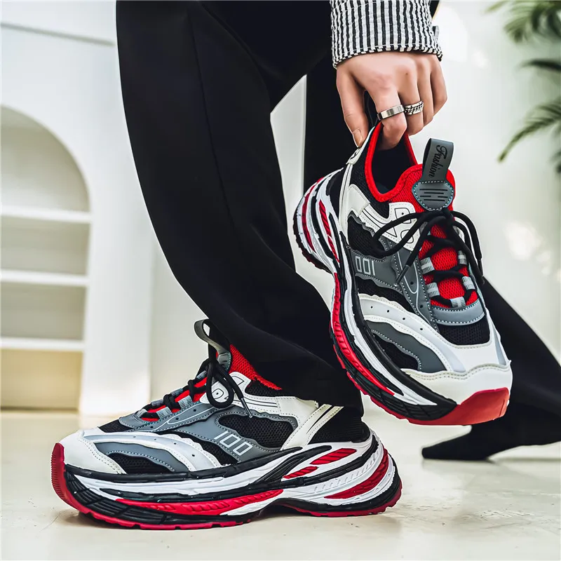 BINGO DUCK Coverage Breathable Low Top Chunky Sneakers Men's-4