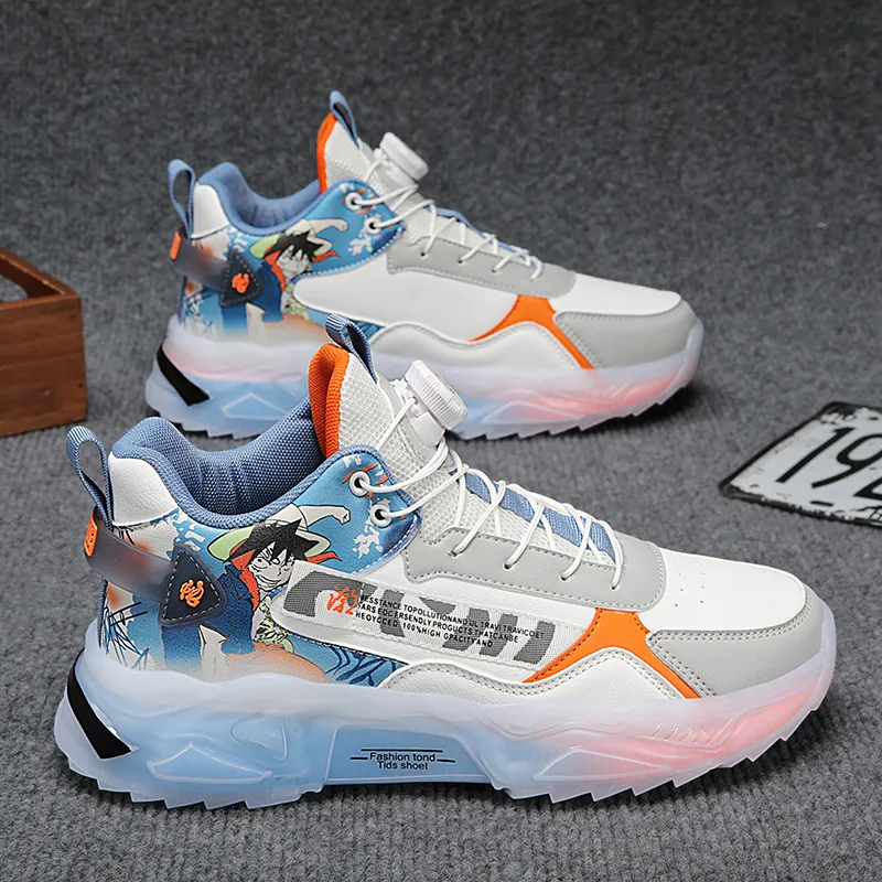 BINGO DUCK Coverage High Top Vintage Basketball Shoes Men's-3