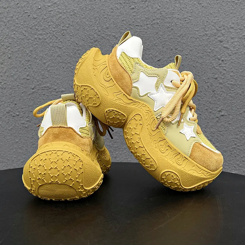 BINGO DUCK Cushioning Slip Resistant Height Increasing Low Top Chunky Sneakers Women's-2