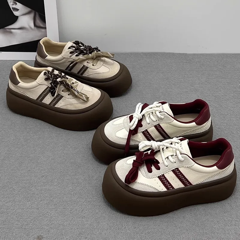 BINGO DUCK Thermal Coverage Skateboard Shoes Women's Burgundy-1