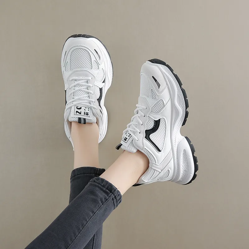 BINGO DUCK Slip Resistant And Breathable Low Top Chunky Sneakers Women's-24