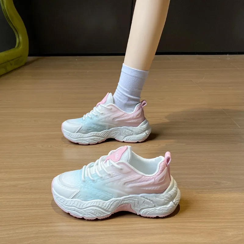 BINGO DUCK Coverage Slip Resistant Height Increasing Low Top Chunky Sneakers Women's-10