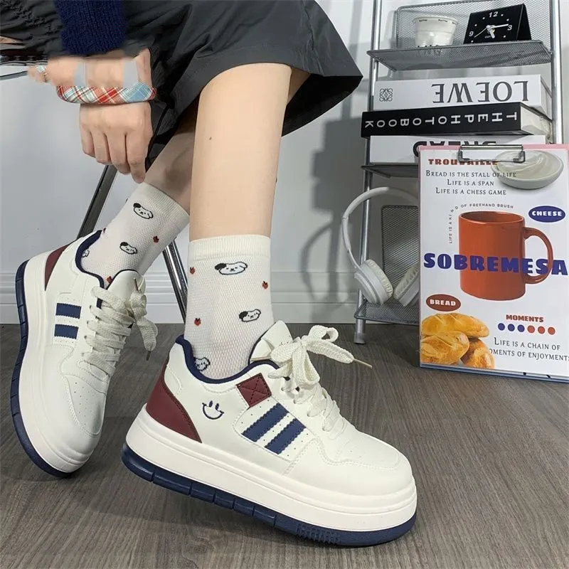 BINGO DUCK Coverage Slip Resistant And Abrasion Resistant Low Top Skateboard Shoes Women's Dark Blue-4
