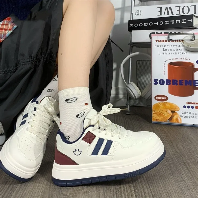BINGO DUCK Coverage Slip Resistant And Abrasion Resistant Low Top Skateboard Shoes Women's Dark Blue-6
