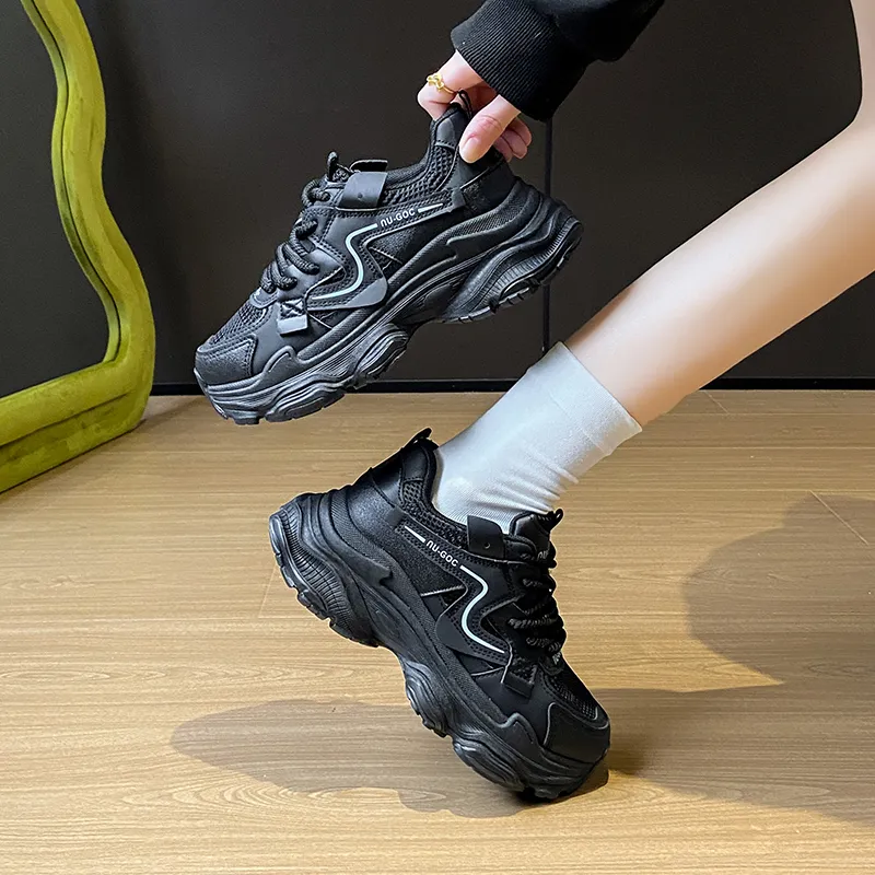 BINGO DUCK Coverage, Breathable, Height Increasing Mid Top Chunky Sneakers Women's-12