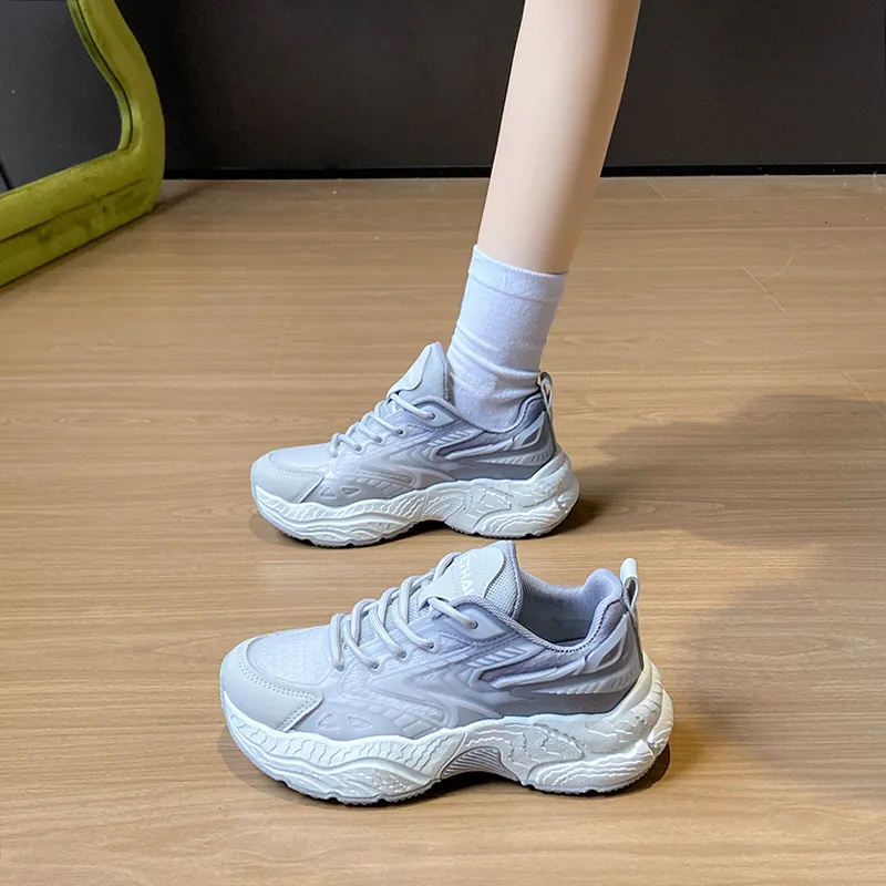 BINGO DUCK Coverage Slip Resistant Height Increasing Low Top Chunky Sneakers Women's-4