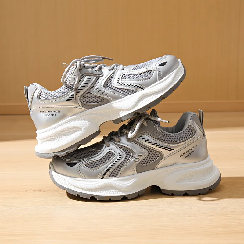 BINGO DUCK Cushioning Slip Resistant Height Increasing Lightweight Breathable Low Top Chunky Sneakers Women's-3