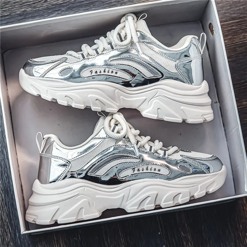 Yi Jiabao Anti Slip Wear Resistant Low Top Chunky Sneakers Men's-13