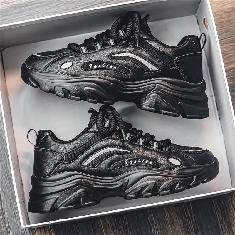 Yi Jiabao Anti Slip Wear Resistant Low Top Chunky Sneakers Men's-3